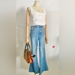 🪩SALE🪩AEO DISTRESSED 'SUPER HI-RISE FLARE' JEANS